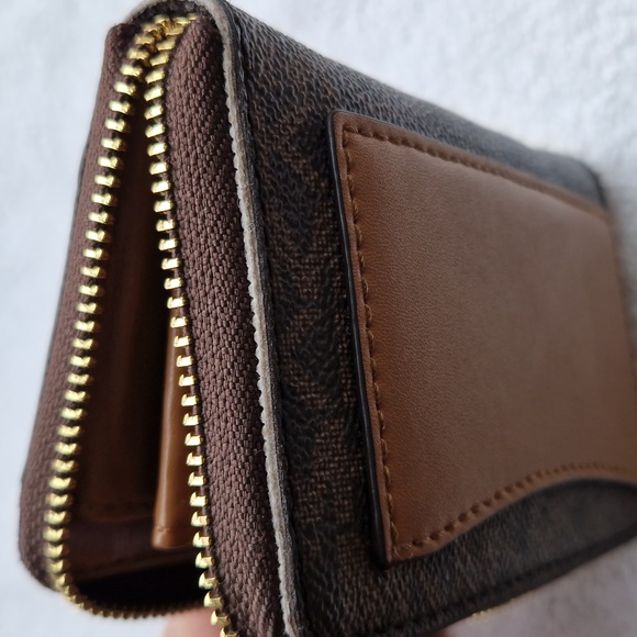 Michael Kors Textured Brown Wallet with Gold Accents - Picture 5 of 10